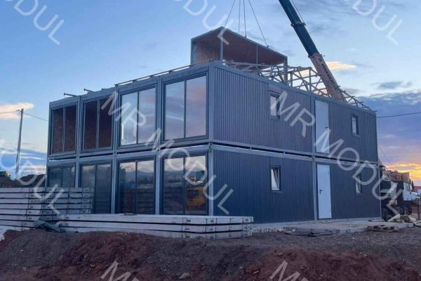 модульное здание с панорамным остеклением 240 м2 артикул 100151 вид1
