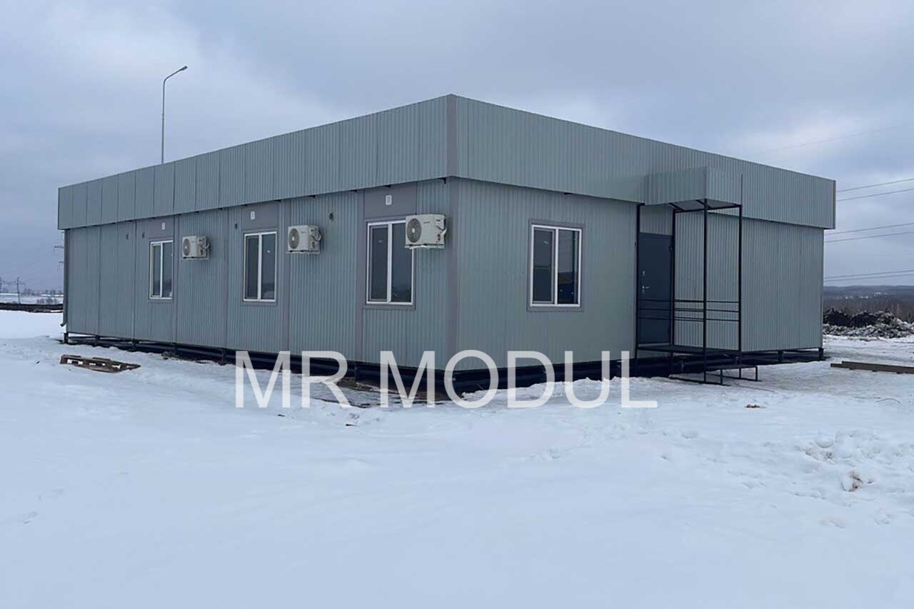 Модульное здание 200 кв.м. в Кемерово вид с фасада 2